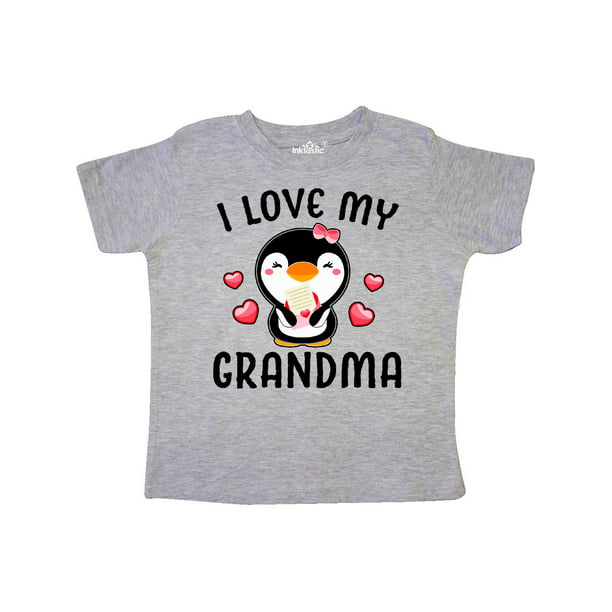 inktastic I Love My Abuela with Cute Penguin and Hearts Baby T-Shirt 